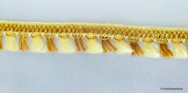 Beige / Green / Fuchsia Pink And Gold Tassels Trim Lace, Fringe Trim, Bohemian Trim